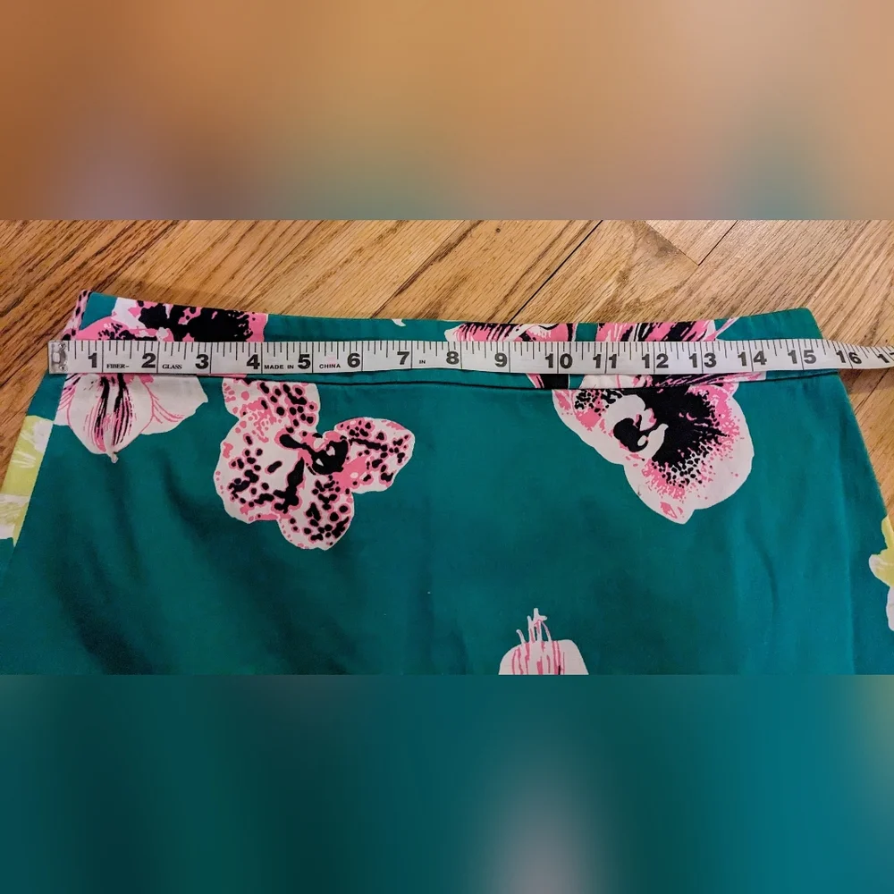 J. Crew Tropical Floral The Pencil Skirt sz 8 - Picture 9 of 11